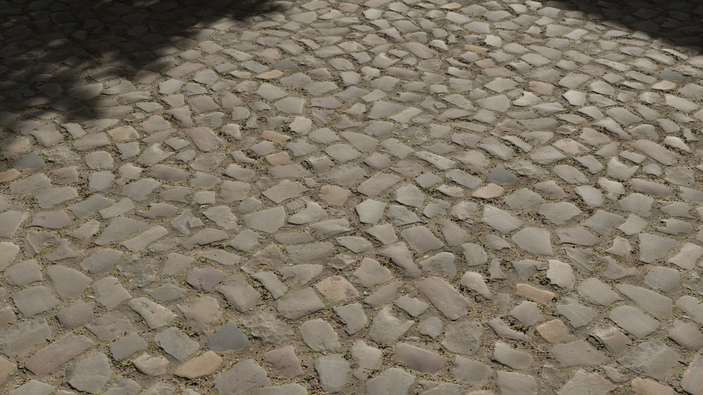 3D Scanned Cobblestone Pavement - 2x2 Meters